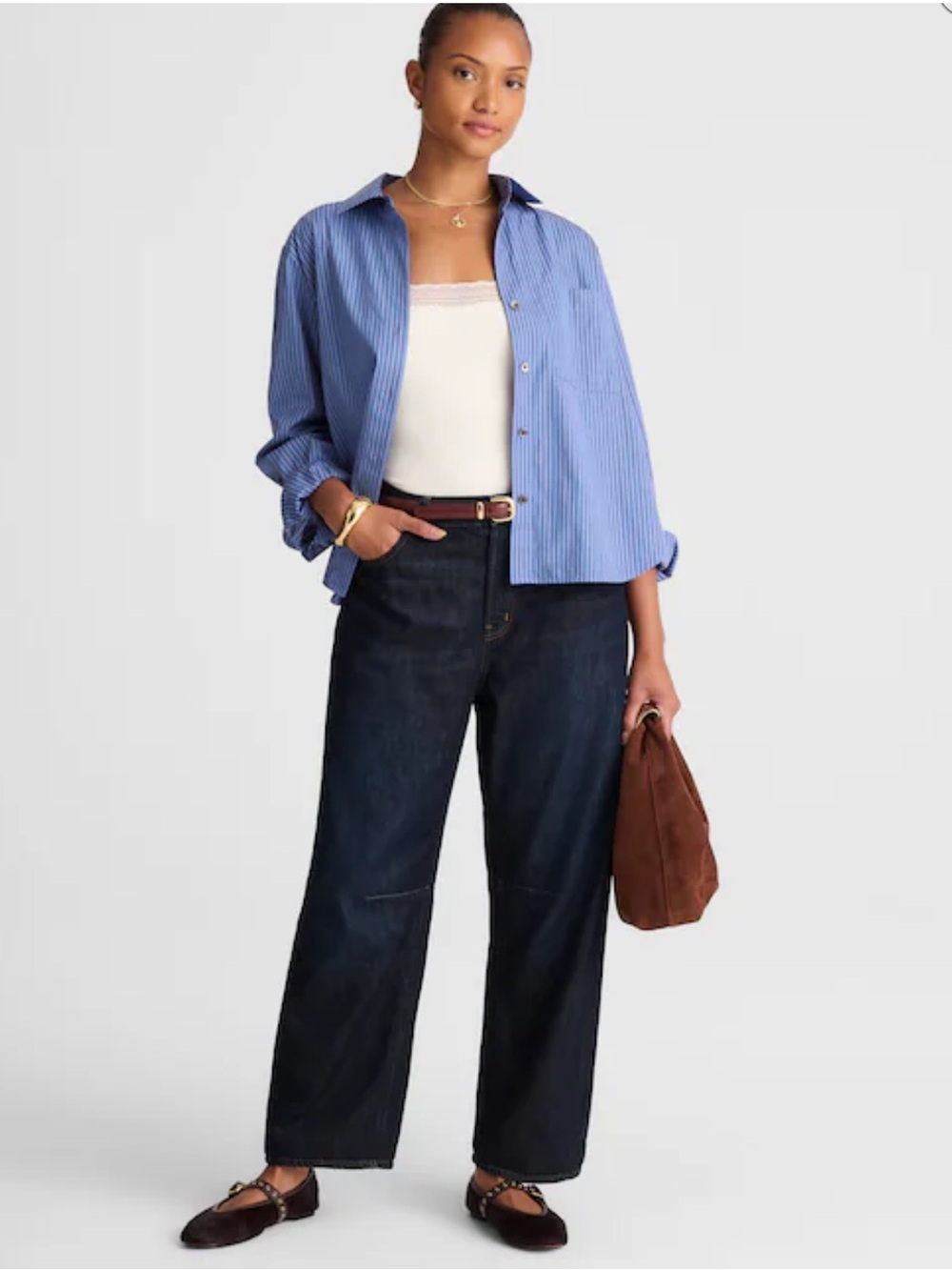 Madewell The Curvy Darted Barrel-Leg Jean in SoftDrape NWT Size 33